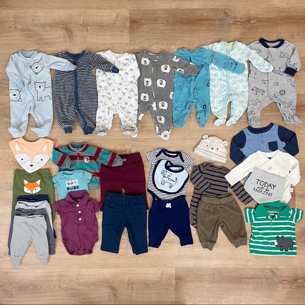 Newborn to 3 Month Baby Boy Clothes Lot